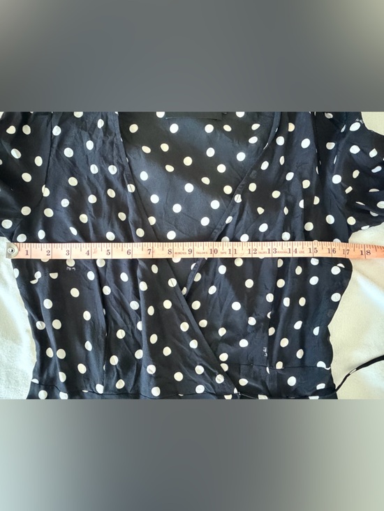 Realisation Par Sheer Silk Black & White Polka Dot Wrap Dress - Picture 9 of 10